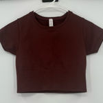 Aerie offline short sleeve crop top maroon Photo 0