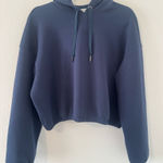 Spanx ® AIRESSENTIALS NAVY BLUE CINCHED HOODIE CROPPED SOFT BREATHABLE MEDIUM Photo 0