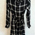 Lurex, Black and White Plaid Dress with Belt Photo 1