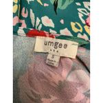 Umgee  USA Floral Green Long Sleeve Crochet Inset Tunic Dress Sz S Photo 9