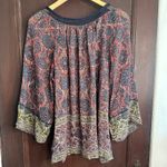 Plenty By Tracy Reese | Boho Flowy Knit Collar Wide Sleeve Blouse | Small Photo 5