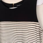 Mango  Pinstriped jersey mini dress gold zipper size small Photo 2