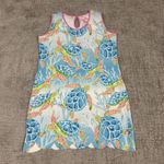 Ana Clare Reversible Dress Womens XXL Scallop Hem Ocean Sea Turtle Resort Wear Blue Photo 1