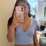 Urban Outfitters  Light Blue V-Neck Crop Top Photo 0