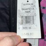 RHODE Piper Ruched Cotton Black and Magenta Pink Printed Mini Dress medium NWT Photo 2