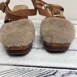 Kork-Ease KORKS Wendy Taupe Rust Fur Suede Combo Fabric Platform Sandals 9 Photo 2