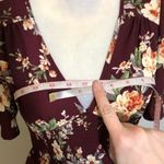 Xhilaration NWOT Burgundy Wine Maroon White Cream Floral Flutter Short Sleeve Mini Dress New Photo 13
