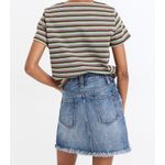 Madewell  Rigid Denim A-Line Button Fly Mini Jean Skirt Destructed Edition 26 Photo 1
