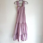 Abercrombie & Fitch  Smocked Tiered Maxi Dress Lilac Cottagecore Boho Small Photo 1