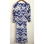 Blue Island  Size M Ikat Print Coverup Dress Boho Drawstring Waist Vacation Photo 4