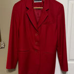 Amanda Smith  Women's Bold Red Pure New Wool Suit Jacket Size 8 Chest 20” Photo 0