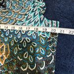 Multicolor Patterned Women's Top Blue Size L Photo 2