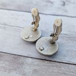 Vintage Clip On Earrings Dark Brown & Black Animal Print Photo 2