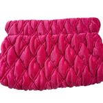 Lilly Pulitzer NEW Quilted Velvet Clutch Bag Bamboo Turnlock Luxe Pink Grenadine Photo 1
