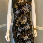 Cache NWT dress sequin Floral gold and silver Size S Photo 8
