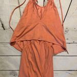 Jack by BB Dakota Orange Coral Pastel Romper Size XS Spring Halter Tie Photo 4