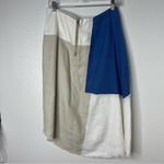 Holding Horses Anthropologie Size 8  Midi Skirt Patchwork Blue Asymmetrical Hem Photo 5