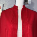Hedy Knits vintage red knit open blazer jacket Size L Photo 2