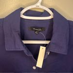 Madewell Navy Fresh Blueberry Oversized Straight Hem Shirt Signature Poplin XS Photo 5