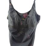 Slim Allure Women's One Piece Faux Skirted Swimsuit Pink Floral 18 C+ Black Photo 2