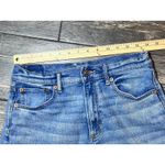 American Eagle 90s Highest Rise Boyfriend Denim Shorts‎ Size 8 Frayed Hem Beach Blue Photo 6