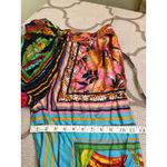 Farm Rio  Mixed Scarves pants in a multi-color print, size large Photo 7