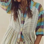 Free People NEW Moon Bay Mixed Plaid Top shirt, XS Photo 0