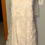 Prómesa PROMESA Lace Floral Tulle Overlay Dress Midi Formal Special Occasion Size L Photo 0
