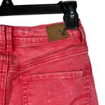American Eagle SZ 2 Shorts Mid-Rise Stretch Zip-Fly Rear Frayed Hems Pink Wash Photo 2