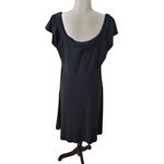 Signature by Sangria Sz 16 Black Silver Beaded Embellished Lightly Padded Black Photo 2