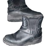 UGG Glen Classic Ankle Boots Women's BLACK Leather Booties - US 6 Photo 1