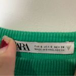 ZARA  green ribbed cropped tank top women’s size small‎ casual bright trendy Photo 3