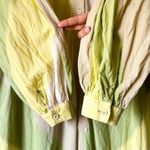 Devotion Twins Lia Maxi Shirt Dress Green Cotton Resort Boho Chevron S EUC Photo 5