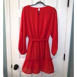 Jealous Tomato  Red Fit N Flare Belted Tiered Mini Dress Photo 3
