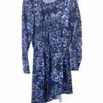 Parker  New York Asymmetrical Dress Blue Bonnet Faux Wrap Size Large Ruffle NWT Photo 2