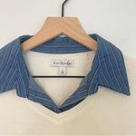 kim rogers New with tags  Cream and Blue Blouse with Scenic Print Photo 5