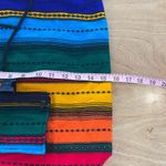 Backpack Unisex Large Rainbow Striped Tribal Print Lightweight Drawstring Boho Blue Photo 2