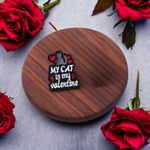 Adorable Sweet Cat Theme My Cat Is My Valentine Design Exquisite Alloy Lapel Pin Black Photo 7