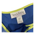 Diane Von Furstenberg  Color Authority‎ Crinkle Tunic Top Size L Colorblock Blue Photo 7