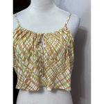 BP . Womens Crop Top Multicolor Plaid Spaghetti Strap Ruffles Y2K Plus 1X New Photo 2