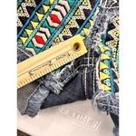 Miss Me Womens Denim Cut Off Shorts Aztec Embellished Sequin Embroidered Size 26 Photo 6