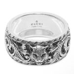 Gucci Feline Head Sterling Silver Ring Photo 0
