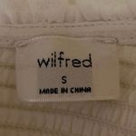 Aritzia Wilfred Women's White Puff Sleeve Smocked Ruffle Peplum Sweater Top Sz S Photo 2