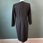 Vintage 100% Wool Grey Long Sleeve Dress 1990s made in France Guy Laroche Gray Size 12 Photo 2