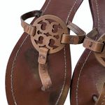Tory Burch Miller Leather Flat Thong Sandals Brown Size 10 Photo 2