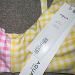 AQUA 2 Piece Pink/Yellow High Waisted Bikini NWT XL Photo 6