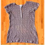 Newport News Vintage Crochet Dress Girls Large Tunic Taupe Short Sleeves… Photo 3