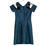 Topshop NWT Dress Womens 2 Blue Glitter Sparkly Shimmer Cold Shoulder Party Y2K Photo 3