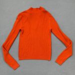 ZARA  Womens Knit Top S Orange Ribbed Long Sleeve Collared Pullover Sweater Cute Photo 1