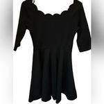 Lulus Tip the Scallops Black Scalloped Scoop Neck Skater Dress Photo 6
